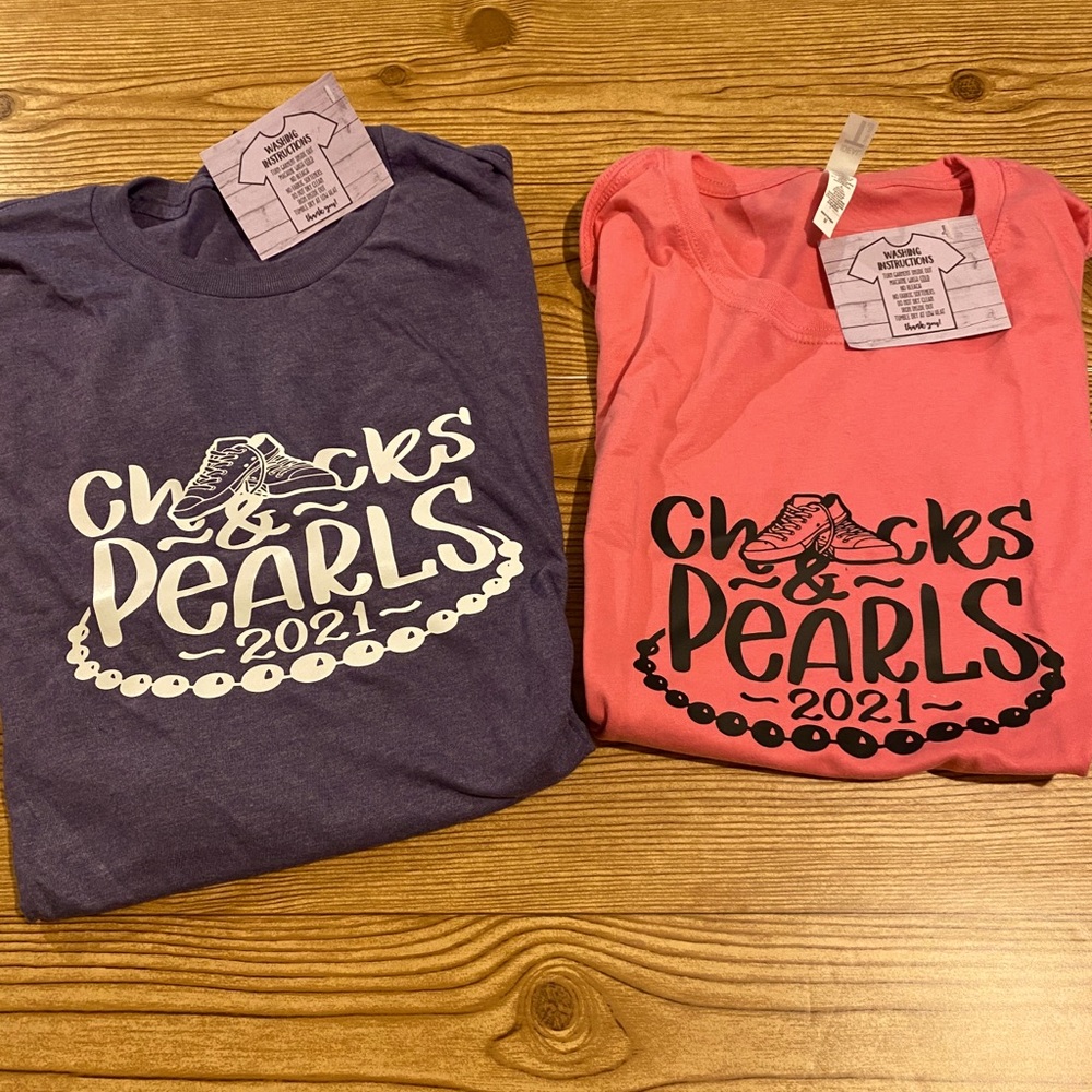 Chucks and Pearls t-shirts